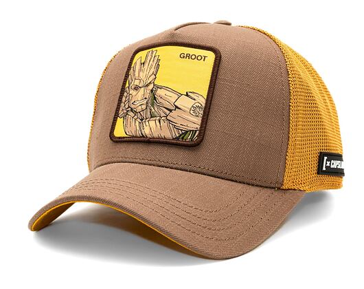 Kappe Capslab Marvel Trucker - Groot - Wood Brown