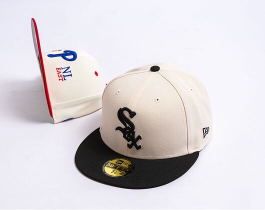 Kappe New Era 59FIFTY MLB Chicago White Sox Retro - Creme Weiß / Schwarz