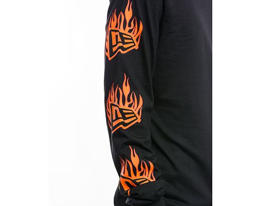 T-Shirt New Era - Flag Flame Longsleeve Tee - Black / Red