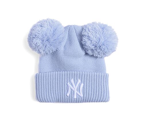 Kinder Mütze New Era - Medium Knit Double Pom Beanie - NY Yankees - Pastel Blue