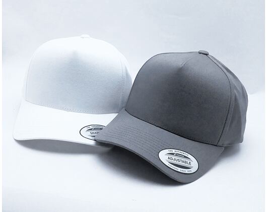 Kappe Yupoong 5-Panel Curved Classic Snapback white