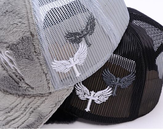 Kappe Reflection Luxury Fuzzy Trucker - Cloud Grau / Weiß