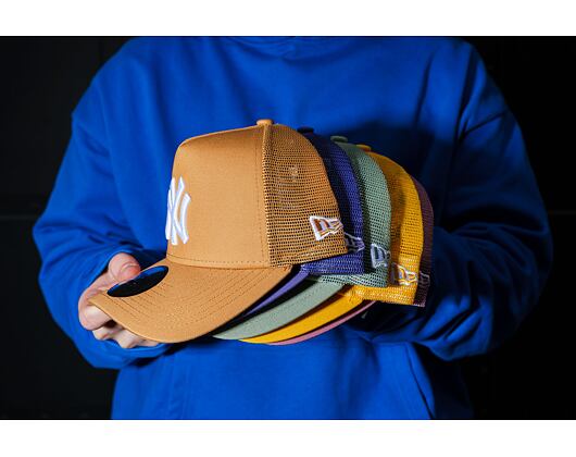 Kappe New Era - MLB Essential 9FORTY Trucker - LA Dodgers - Grilled Yellow / Blue