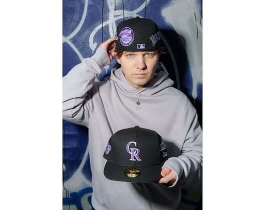 Kappe New Era - MLB Image Drop - All Over Print 59FIFTY - Colorado Rockies - Black