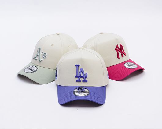 Kappe New Era - MLB Cream & Patch 9FORTY A-Frame - LA Dodgers - Cream / Blue