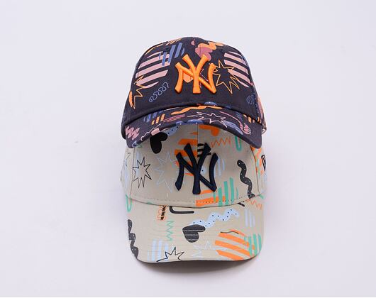 Kinderkappe New Era - MLB Kids Print 9FORTY - NY Yankees - Navy / Papaya Orange