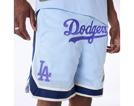Shorts New Era - MLB Floral Mesh - LA Dodgers - Pastel Blue