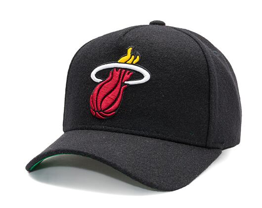 Kappe Mitchell & Ness - Miami Heat - Kicking Wool Pro Strapback - Black