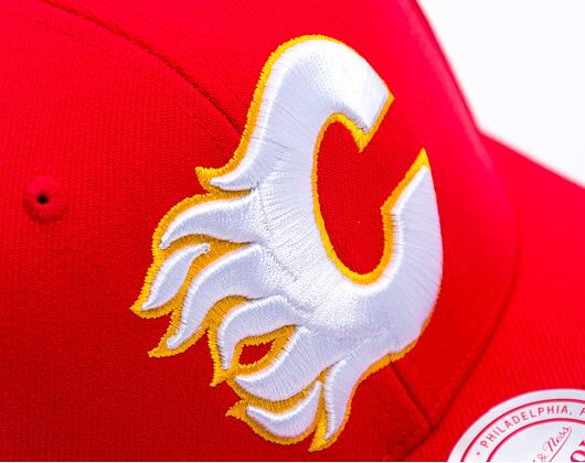Kappe Mitchell & Ness - Calgary Flames - Team Ground 2.0 Pro Snapback - Red