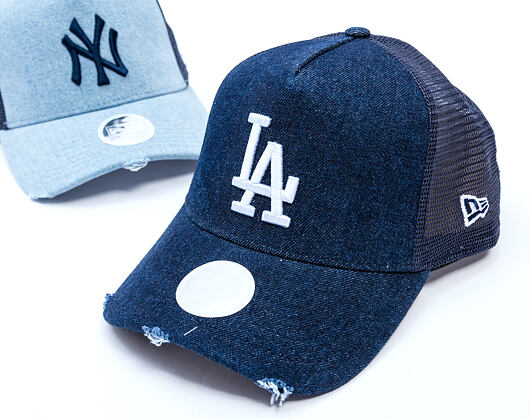 Damen Kappe New Era - MLB Denim 9FORTY Trucker - LA Dodgers - Navy