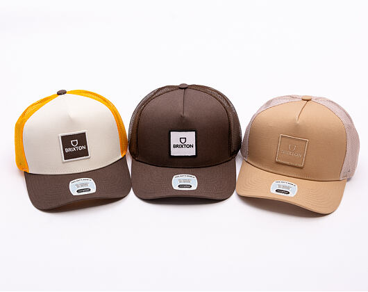 Kappe Brixton - Alpha Block Np C Mp Trucker Hat - Brown/Brown