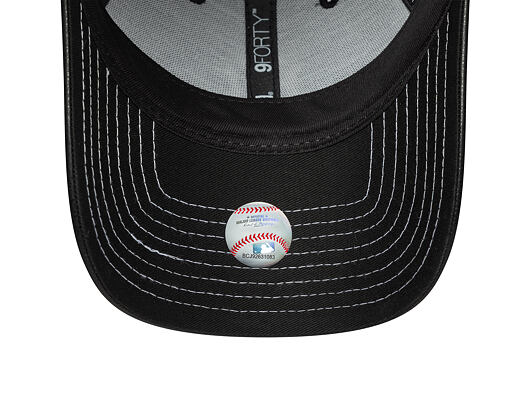 Damen Kappe New Era - MLB Contrast Stitch PU Leather 9FORTY - NY Yankees - Black / White