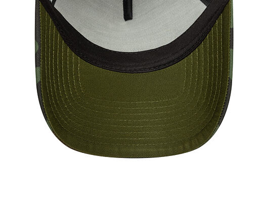 Kappe New Era - Western Oval Patch Foam 9FORTY Trucker - Stone / Woodland Camo