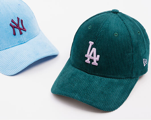 Damen Kappe New Era - MLB Cord 9FORTY - LA Dodgers - Dark Green / Lavender