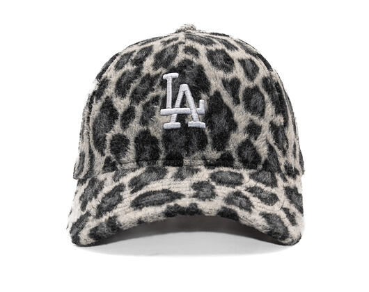 Damen Kappe New Era - MLB Cosy Animal - Snow Leopard Fleece 9FORTY - LA Dodgers - Grey / Black