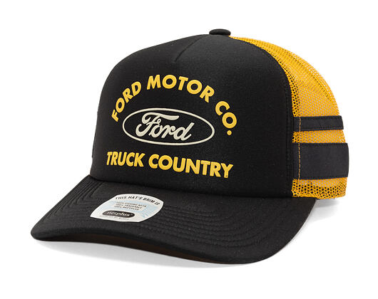 Kappe Brixton - Ford Built Tough Mp Trucker Hat - Burnt Rubber/Empire Yellow