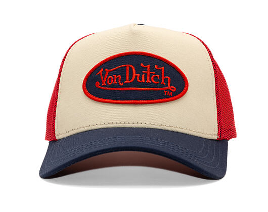 Kappe Von Dutch - Trucker - Classic Logo - Beige/Navy/Red