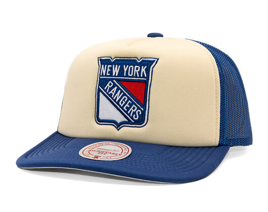 Kappe Mitchell & Ness - NHL Vintage Block Trucker - New York Rangers - Cream