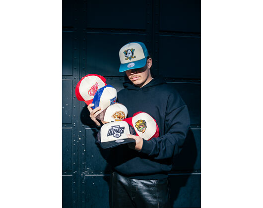 Kappe Mitchell & Ness - NHL Vintage Block Trucker - Los Angeles Kings - Cream
