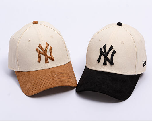 Damen Kappe New Era - MLB Faux Suede 9FORTY - NY Yankees - Cream / Black