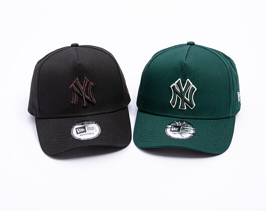 Kappe New Era - MLB Team Outline 9FORTY A-Frame - NY Yankees - Black / Burgundy