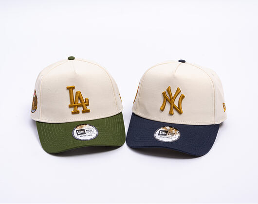 Kappe New Era - MLB WS Patch 9FORTY A-Frame - LA Dodgers - Cream / Rifle Green