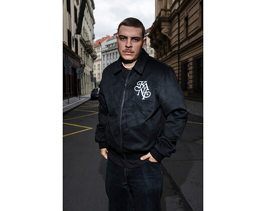 Jacke Karl Kani - Legacy Faux Suede Bowling Jacke - Black