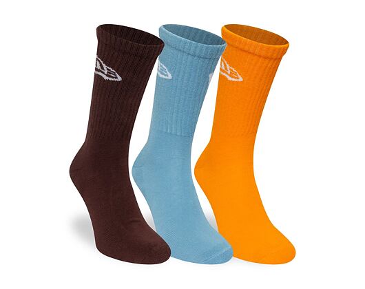Socken New Era - Flag Crew Socks 3pk - Brown / Blue / Orange