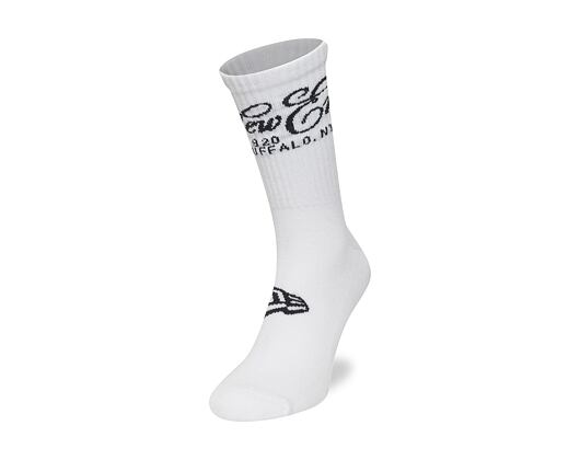 Socken New Era - Script Crew Socks 1pk - White / Navy