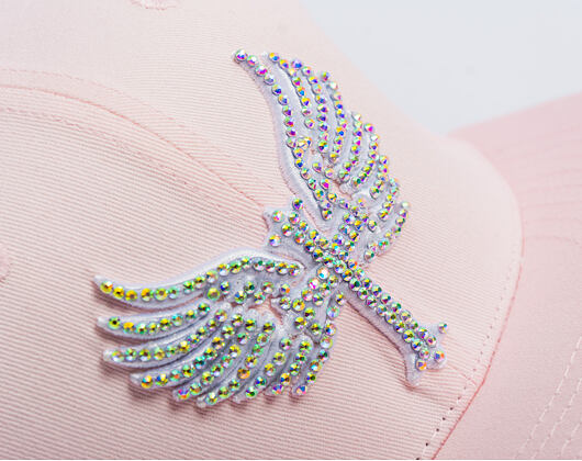 Kappe Reflection Luxury Shine Loud Snapback - Baby Pink / Weiß