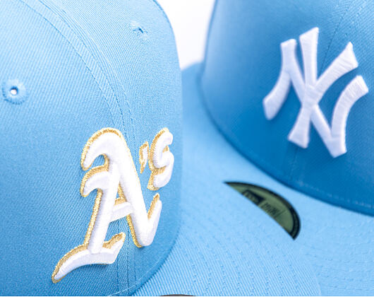 Kappe New Era - MLB Seasonal 59FIFTY - Oakland Athletics - Sky Blue / Pink UV