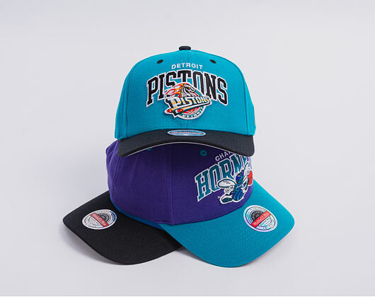 Kappe Mitchell & Ness - NBA Team Arch Snapback - Detroit Pistons - Teal / Black