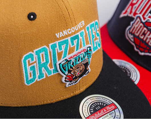 Kappe Mitchell & Ness - NBA Team Arch Snapback - Vancouver Grizzlies - Brown / Black
