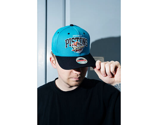 Kappe Mitchell & Ness - NBA Team Arch Snapback - Detroit Pistons - Teal / Black