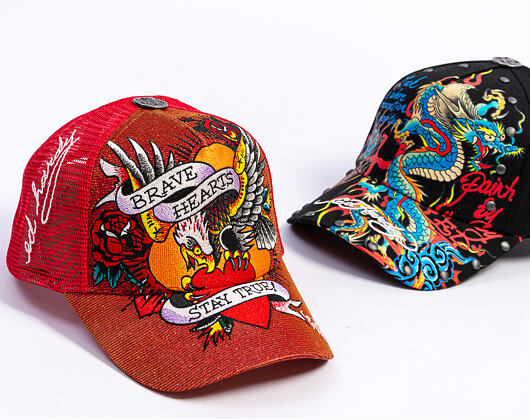 Kappe Ed Hardy - Brave Hearts 6 Panel Metallic Trucker Cap - Samba