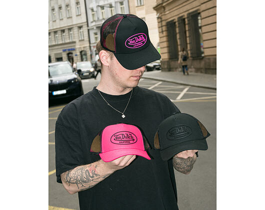 Kappe Von Dutch - Trucker - Rubber Logo Pink/Black