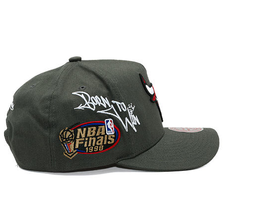 Kappe Mitchell & Ness  - NBA Born To Win - Pro Pinch Snapback - Chicago Bulls - Grey