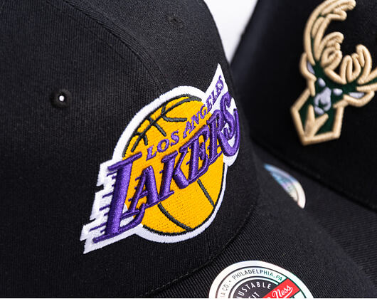 Kappe Mitchell & Ness  - NBA Classic Red Snapback Custom Patch - Los Angeles Lakers - Black