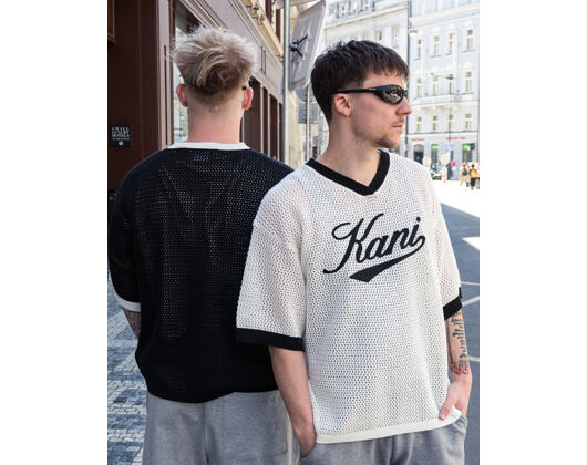 T-Shirt Karl Kani - Cursive Varsity Crochet Boxy T-Shirt White