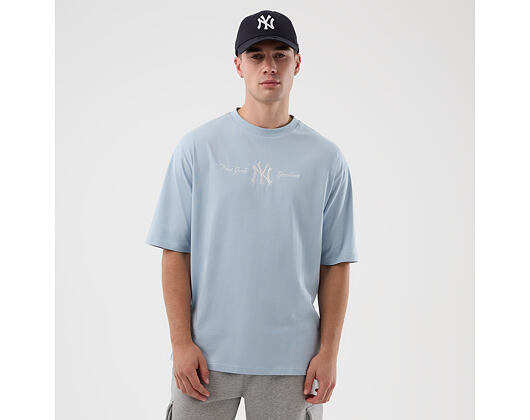 T-Shirt New Era - MLB Script Oversized Tee - NY Yankees - Sky Blue