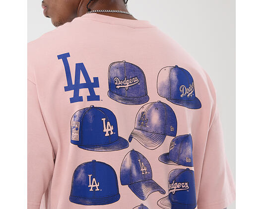 T-Shirt New Era - MLB Cap Graphic Oversized Tee - LA Dodgers - Pink Rouge