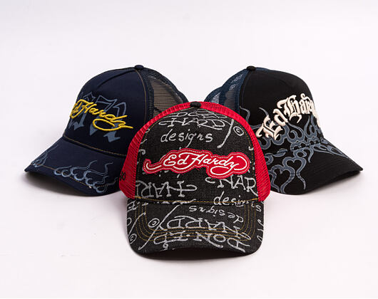 Kappe Ed Hardy - Don Denim 5 Panel Trucker Cap