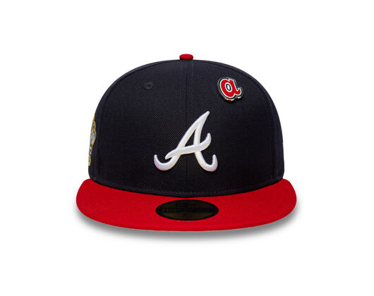 Kappe New Era - MLB IMAGE DROP Cooperstown Icon 59FIFTY - Atlanta Braves - Navy / Scarlet