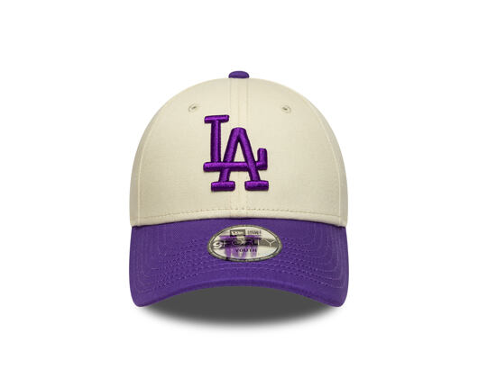 Kinder Kappe New Era - MLB League Essential 9FORTY - LA Dodgers - Cream / Purple