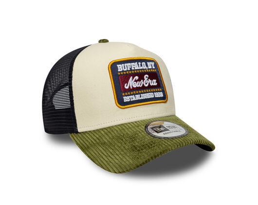 Kappe New Era - Branded Patch Cord 9FORTY A-Frame Trucker - Cream / New Olive