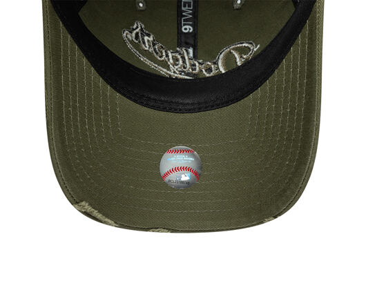 Kappe New Era - MLB Distressed Wordmark 9TWENTY - LA Dodgers - New Olive