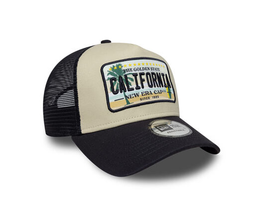 Kappe New Era - Branded Licence Plate 9FORTY A-Frame Trucker - Navy / Stone