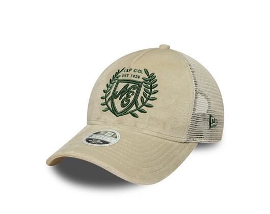 Damen Kappe New Era - Branded Velour 9FORTY M-CROWN A-Frame Trucker - Cream