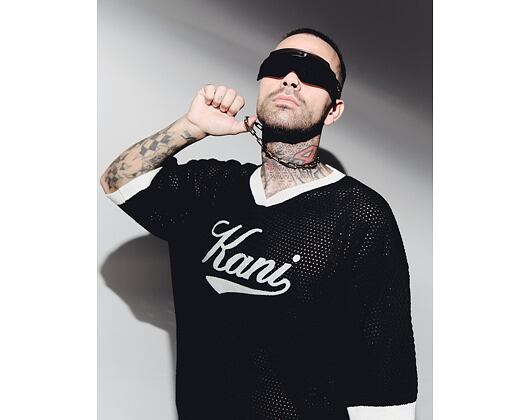 T-Shirt Karl Kani - Cursive Varsity Crochet Boxy T-Shirt Black