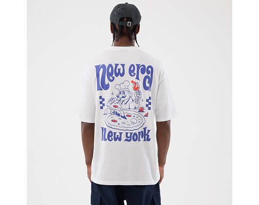 T-Shirt New Era - Branded PIzza Time Graphic Oversized Tee - White